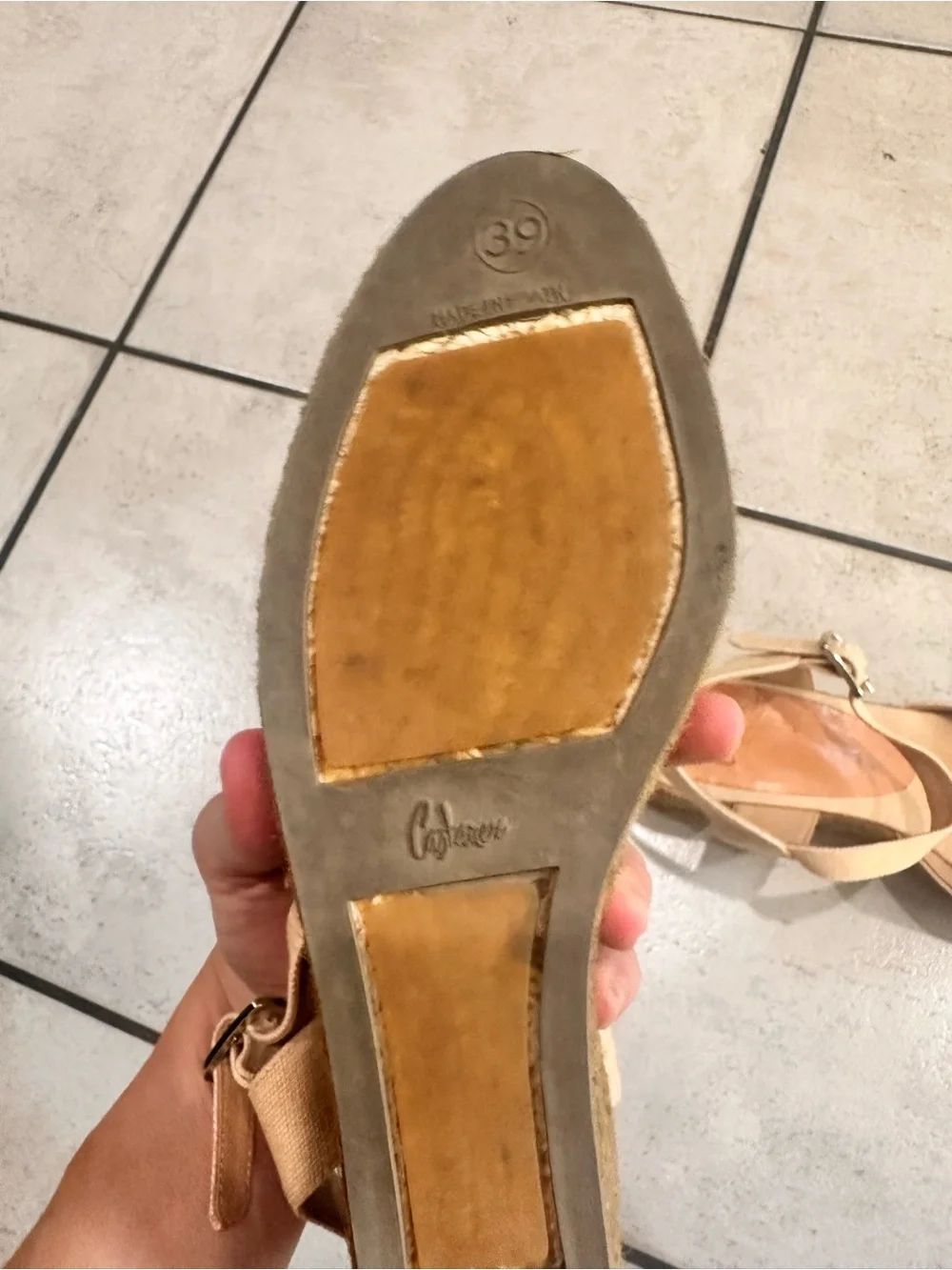 Castaner Natural Linen Crisscross Espadrille Wedges euro 39 platforms